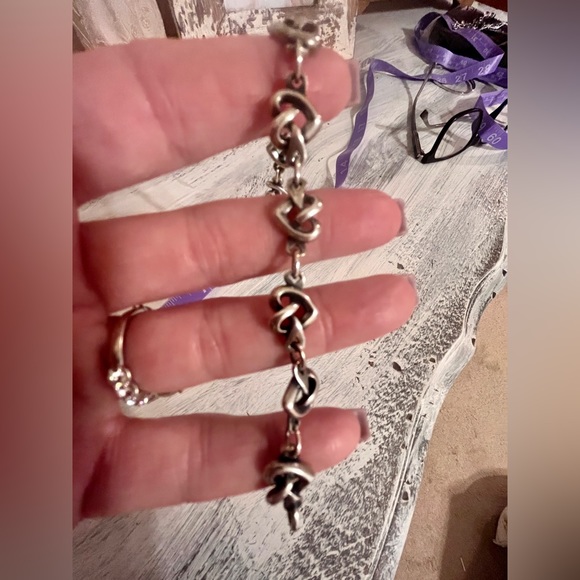 James Avery Jewelry Retired James Avery Sterling Silver Love Scroll Heart Knot Bracelet 7